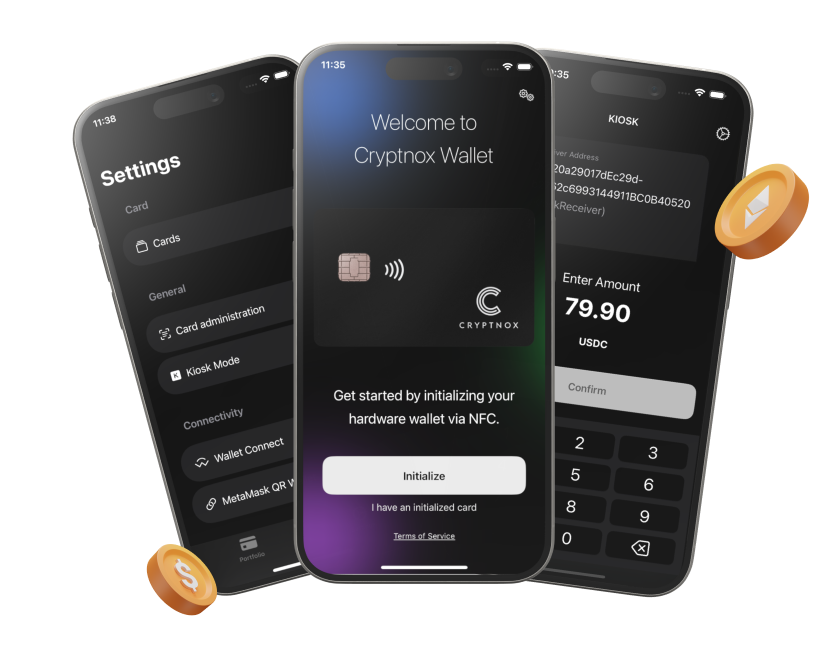 Cryptnox Hardware Wallet Cards FIDO2 Security Keys