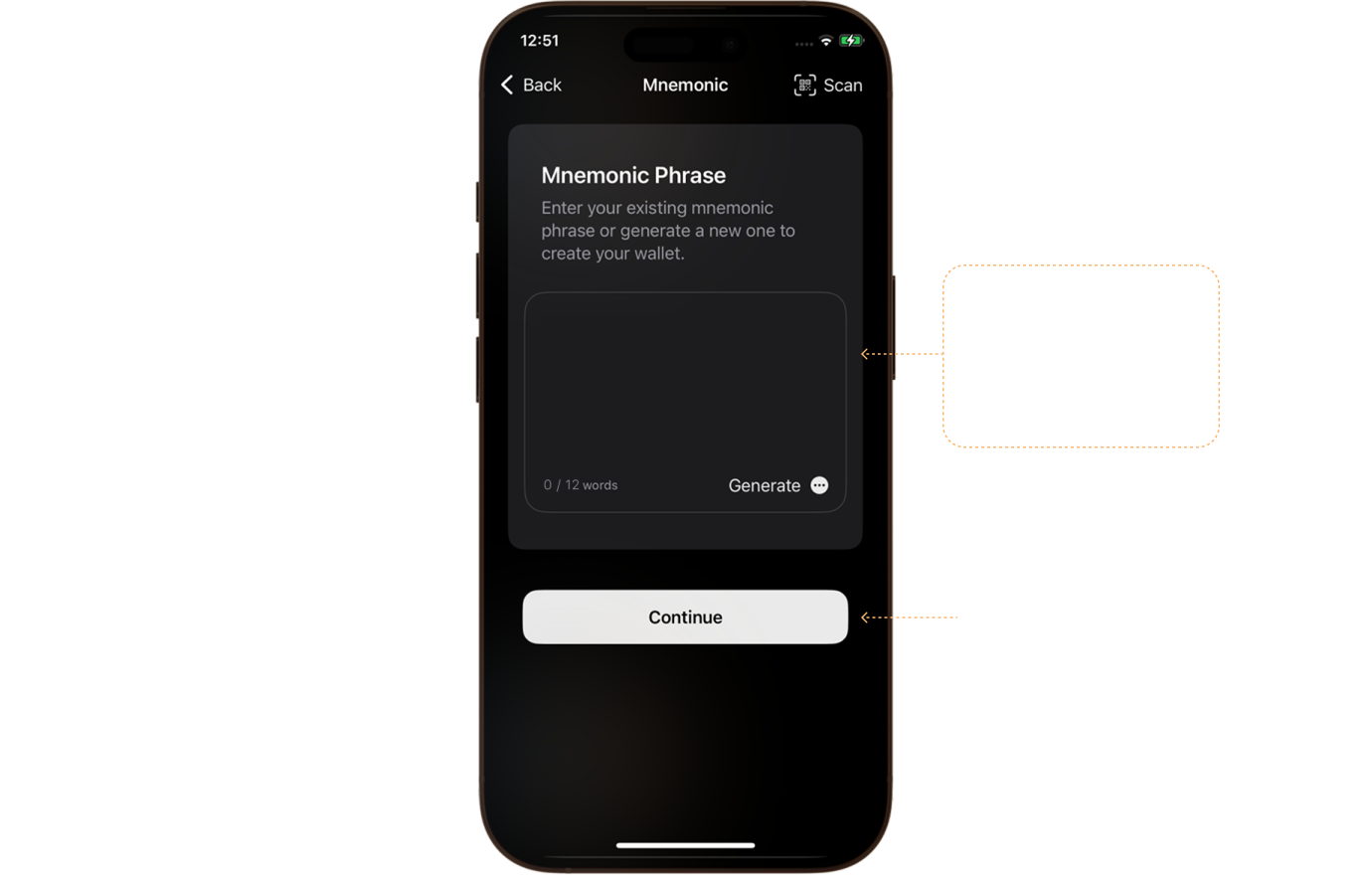 Tutorials: How To Setup With 12/24 Words Seed Phrase (BIP39)