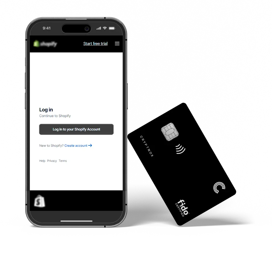 shopify login page and cryptnoxx card