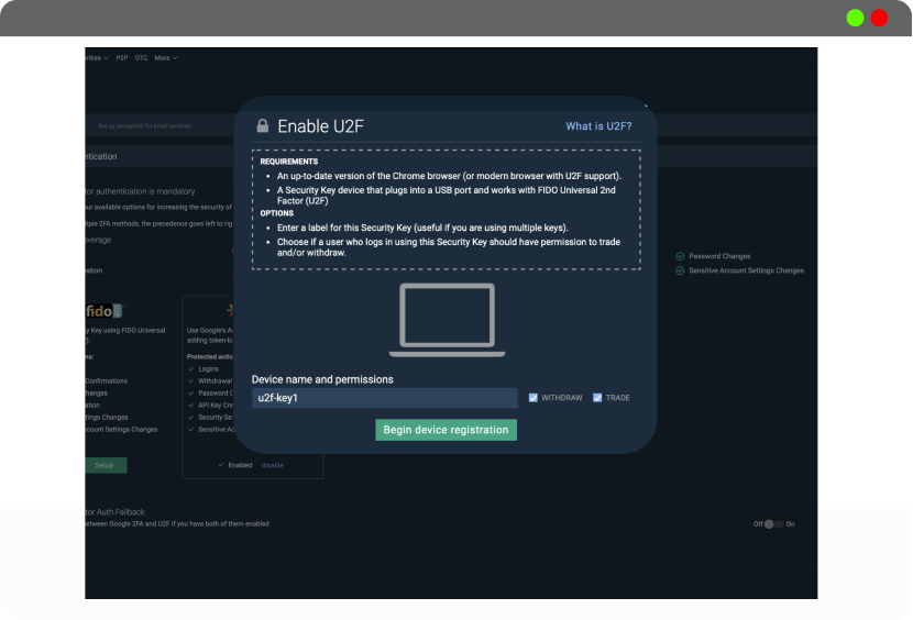 Cryptnox FIDO2 card for Bitfinex account​