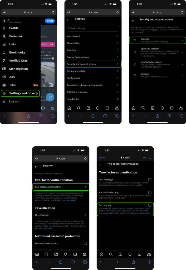 Add Security key to X account-Mobile tutorial