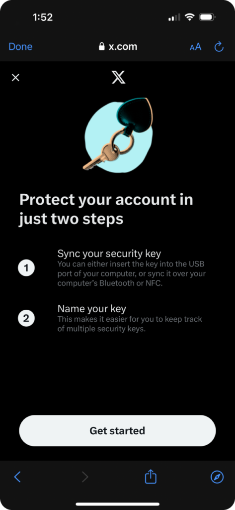 Add Security key to X account-Mobile tutorial