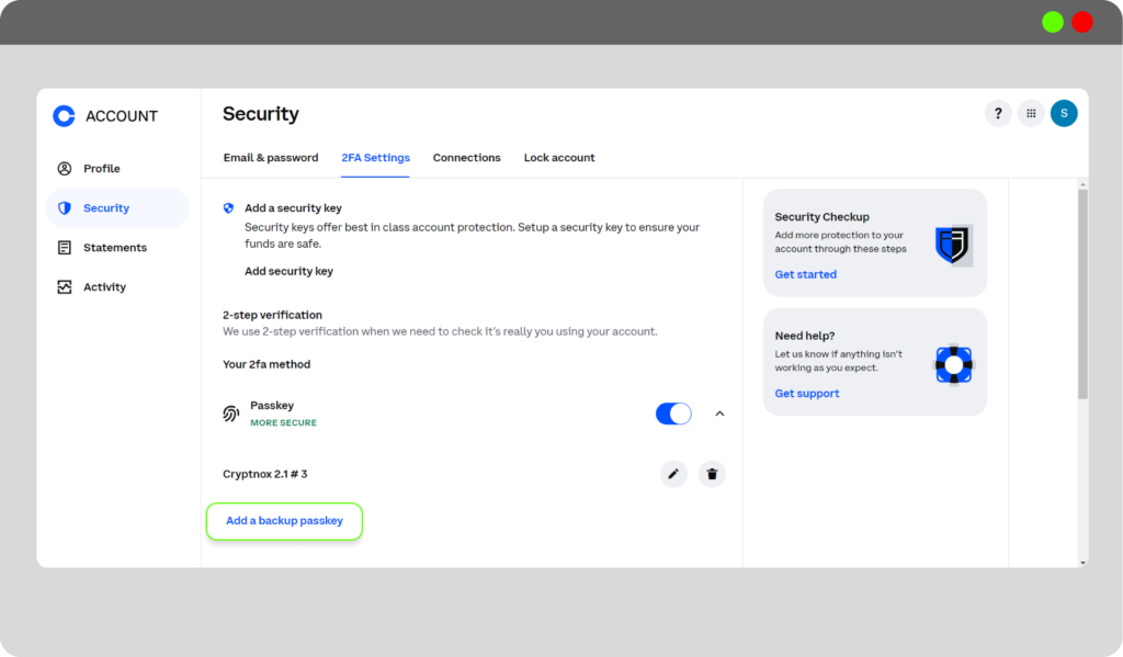 Backup Passkey