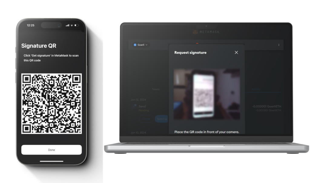 Step 25 updated setup frame to connect your card to Metamask