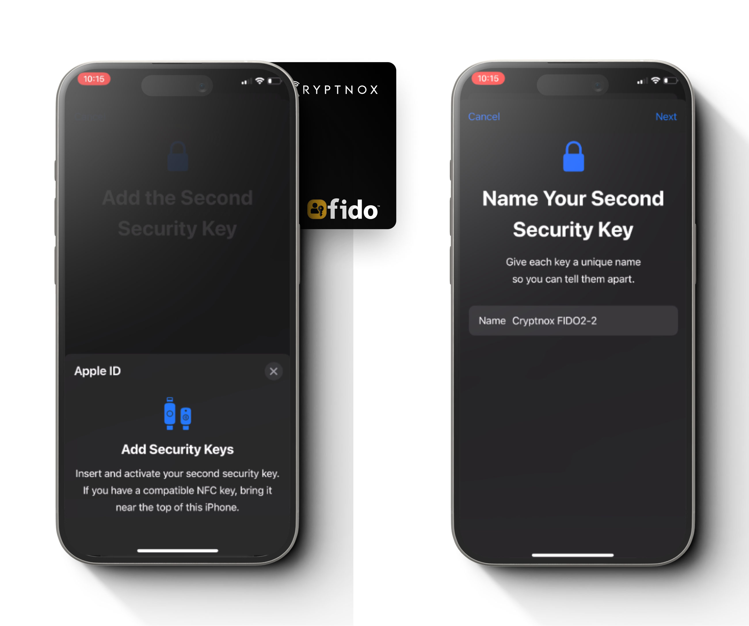Step 23 add first security key card for passkey on iPhone setup