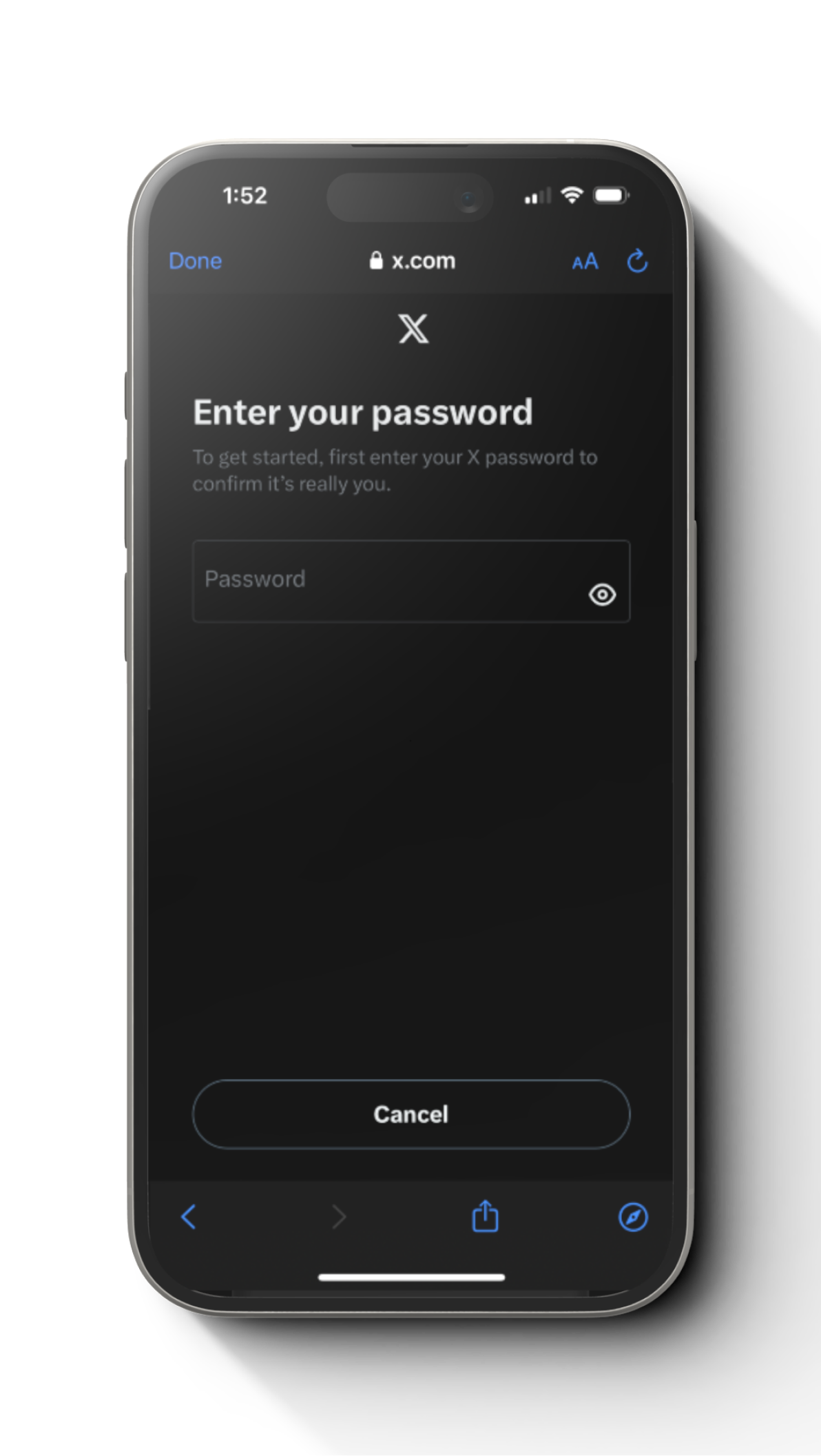 Step 7: completion screen after adding a security key on X account with a FIDO2 card