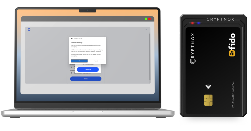 Coinbase passkey setup Step 16 progress screen during account configuration