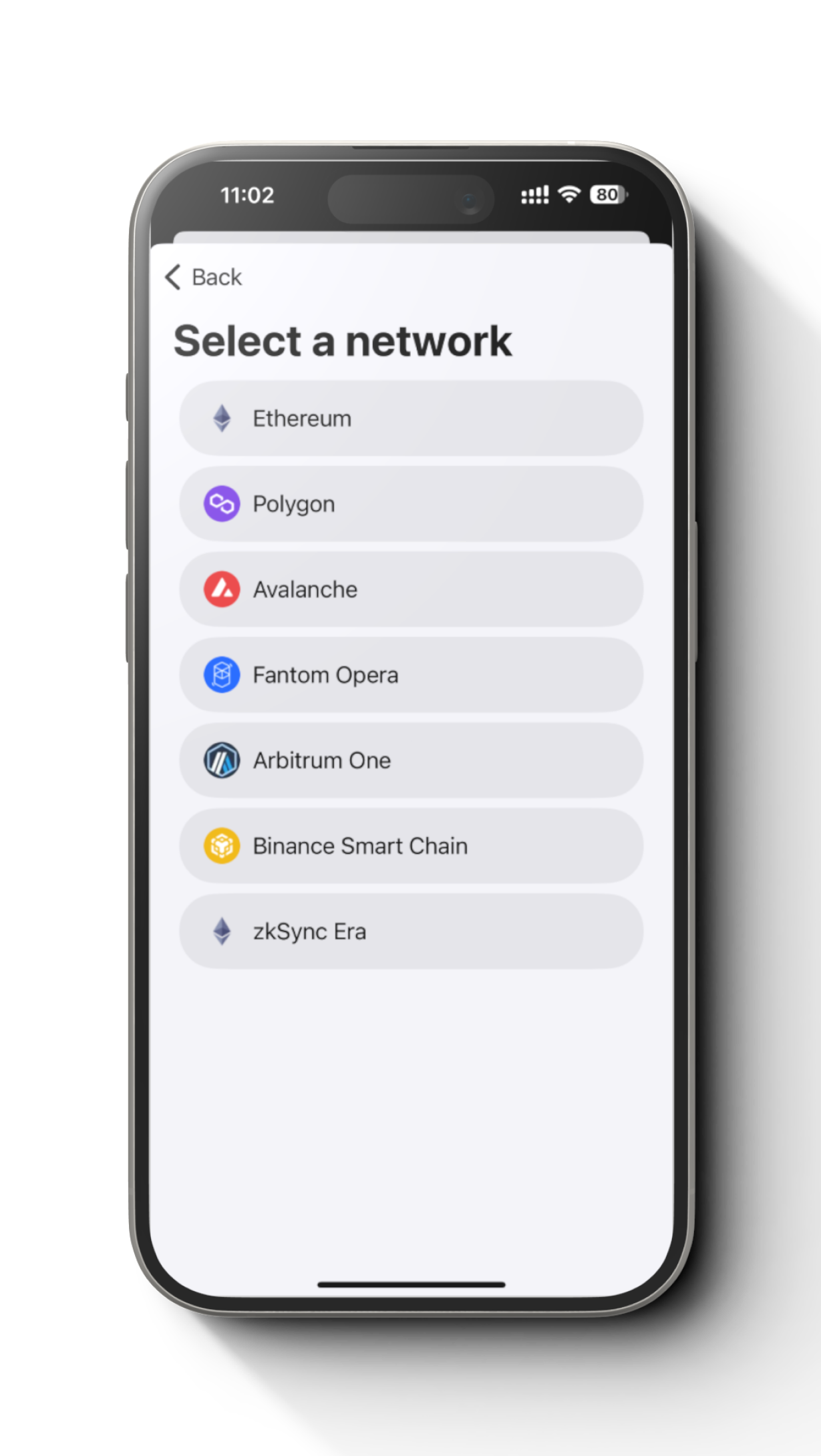 blockchain network selection like Ethereum and Polygon1