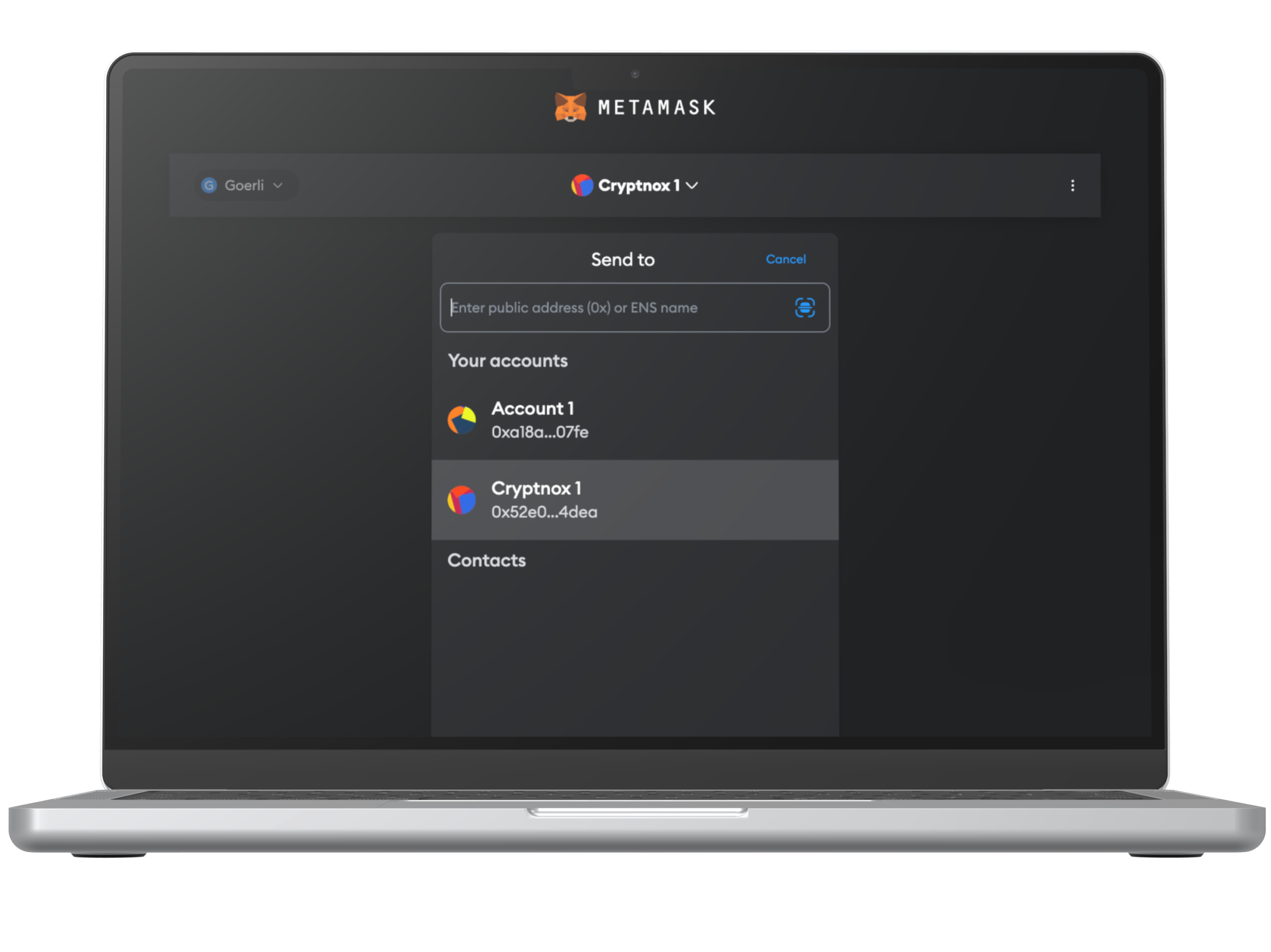 MetaMask to Cryptnox card and app