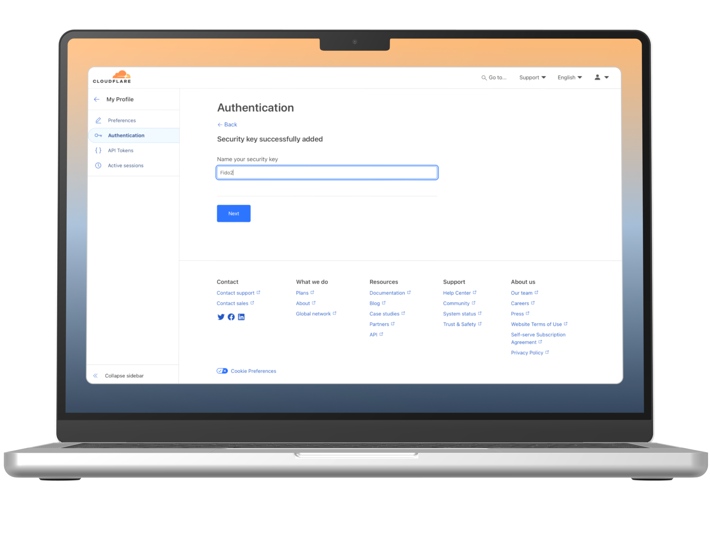 Step 26 card visual for Cryptnox FIDO2 card for Cloudflare account