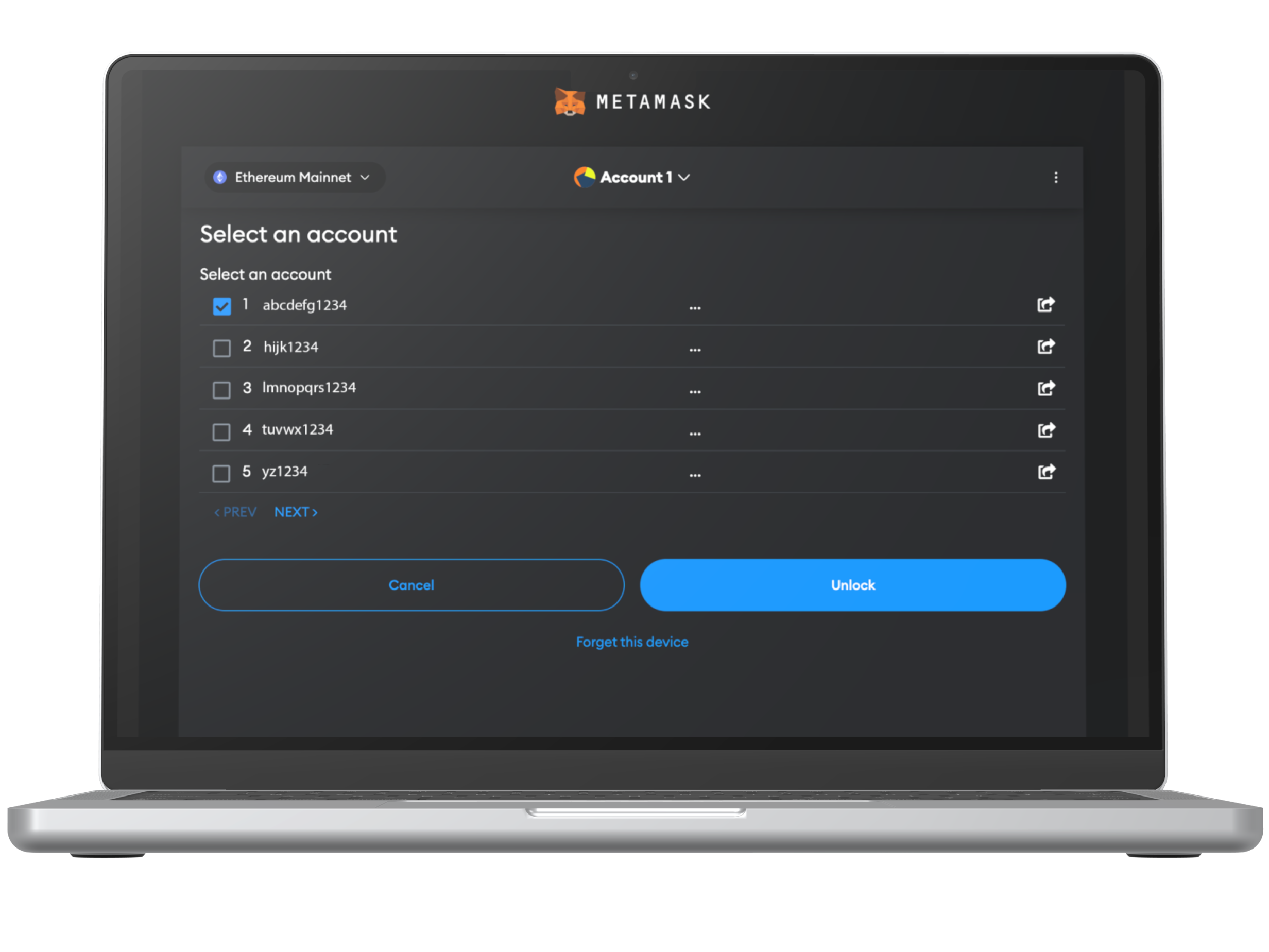 Step 25 pairing view for connect your card to Metamask with Cryptnox