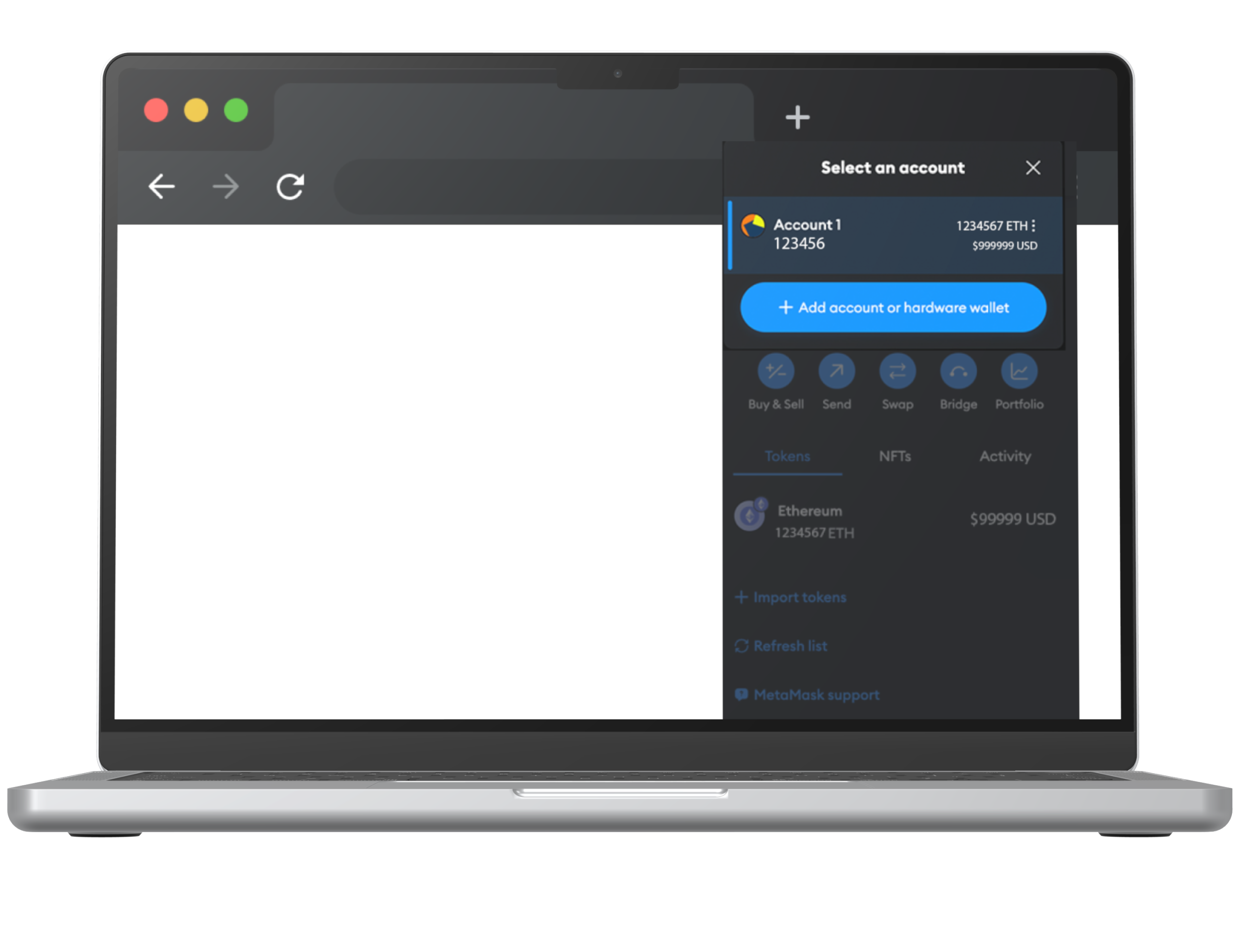 Step 31 account ready screen for connect your card to Metamask tutorial