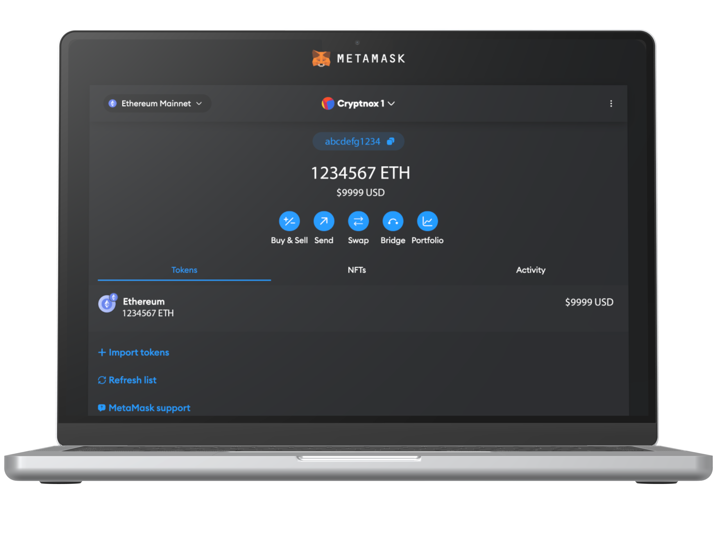 Step 32 final app screen for connect your card to Metamask guide
