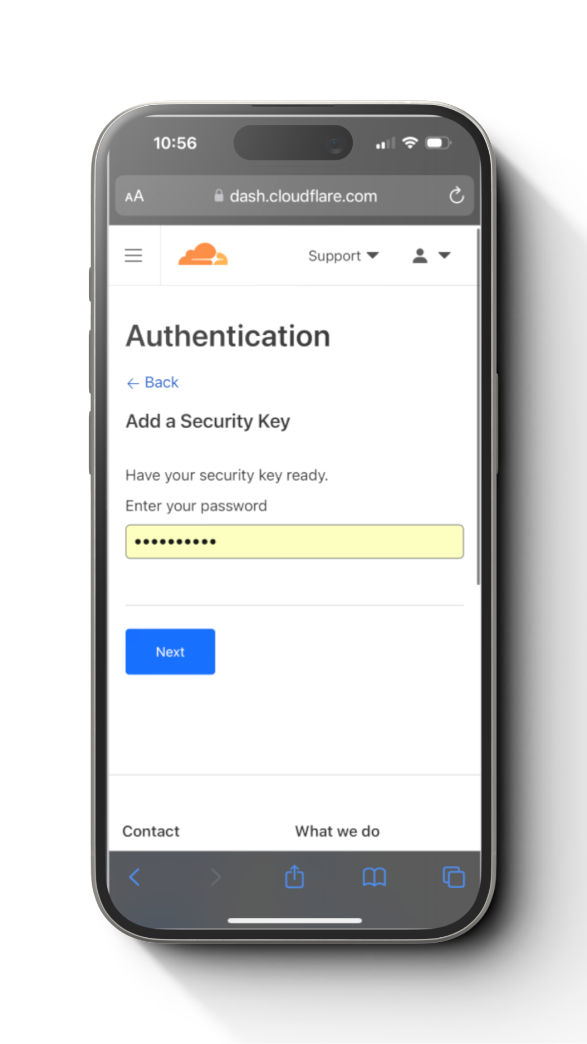 Product visual for setup Cryptnox FIDO2 card for Cloudflare account mobile