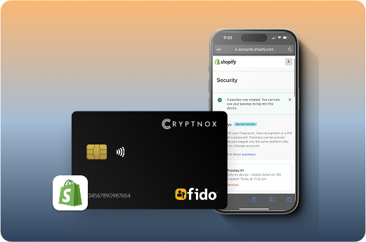 Cryptnox FIDO security card with Shopify