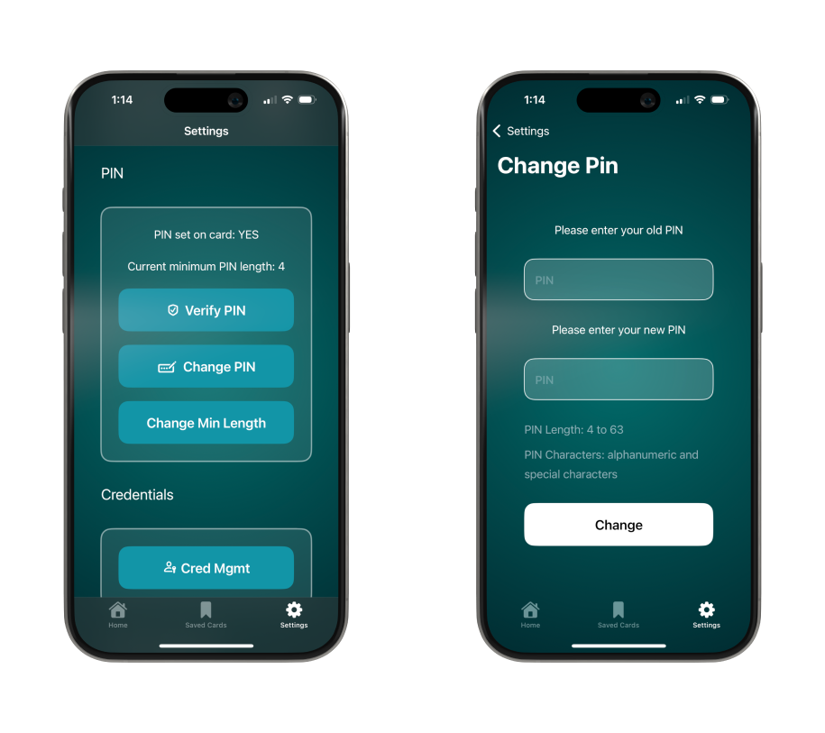 How to change PIN for the FIDO2 card2