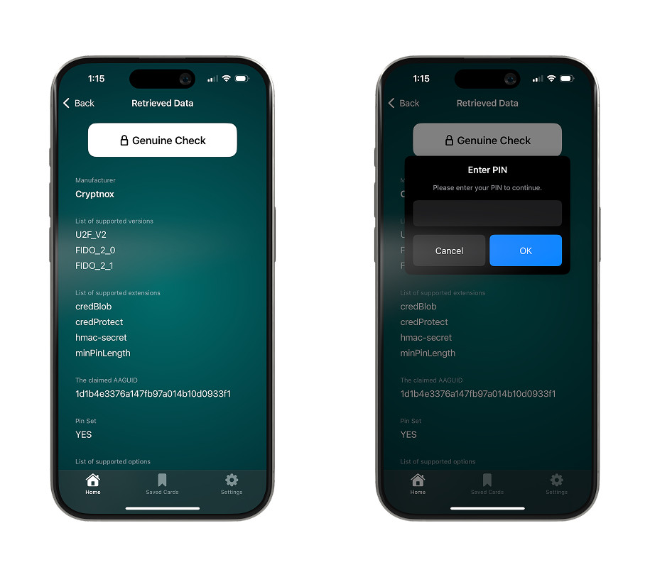 How to retrieve the data from FIDO2 card​3