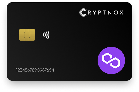Front side of Cryptnox NFC security card with chip