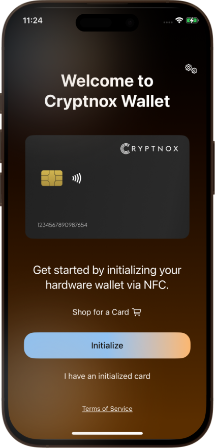 welcome to cryptnox wallet- Initialize