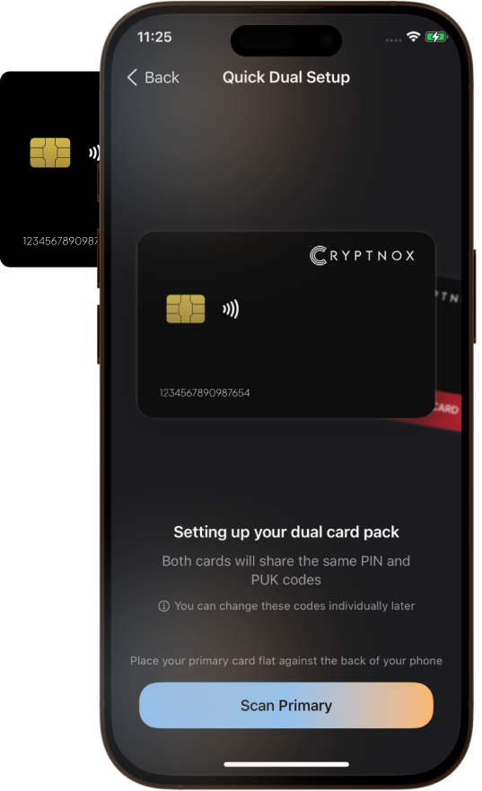 NFC to scan the card