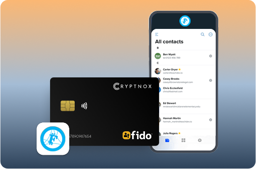 Cryptnox FIDO card and contacts app