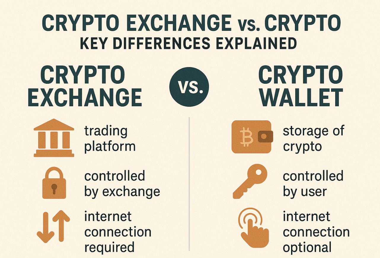 Crypto Exchange vs. Crypto Wallet: Key Differences Explained