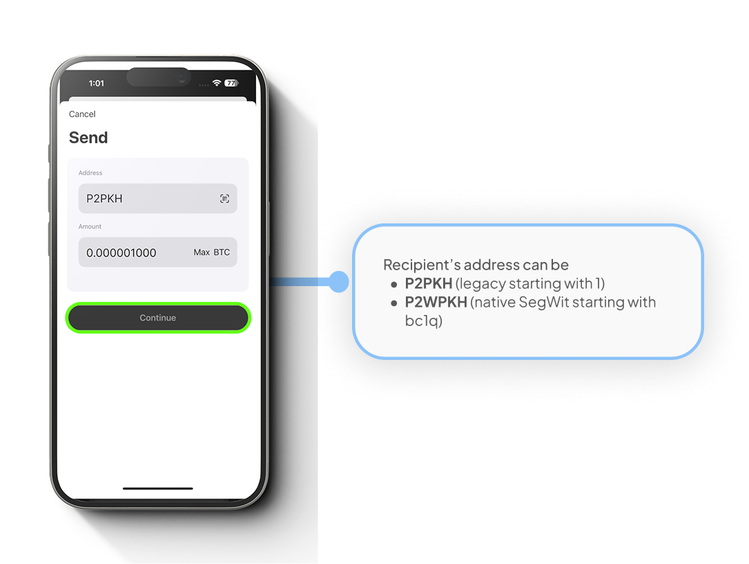 Enter the recipient’s address