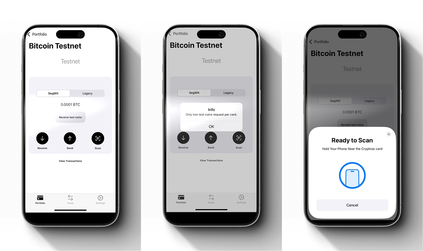 Select your Bitcoin Testnet account