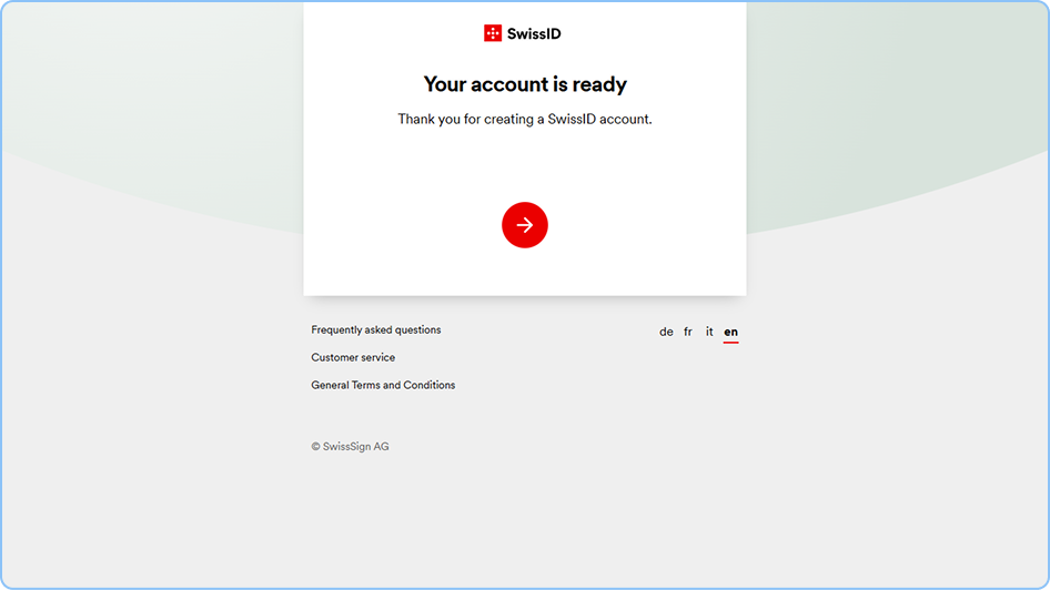 Account Ready Confirmation
