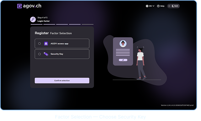 Factor Selection — Choose Security Key