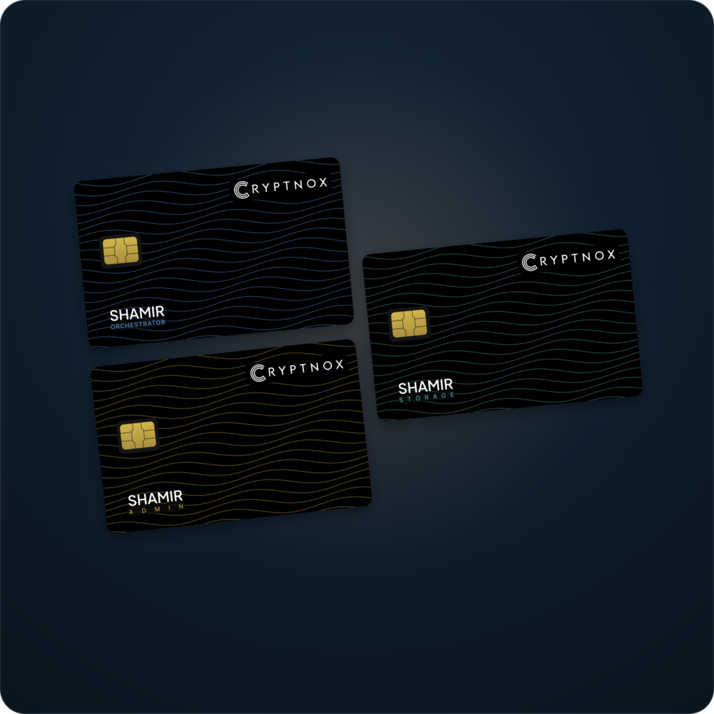 Cryptnox Shamir card set — Orchestrator, Storage and Admin smart cards