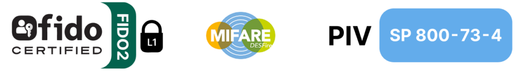 FIDO2 Certified, MIFARE DESFire and PIV NIST SP 800-73-4 badges