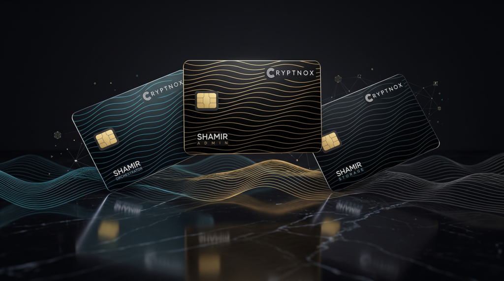 Cryptnox Shamir Secret Sharing cards set — Orchestrator, Admin and Storage smart cards