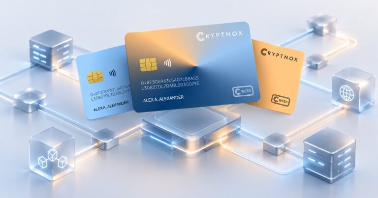 C-WaaS blockchain card scheme: Cryptnox wallet cards connected to on-chain settlement nodes