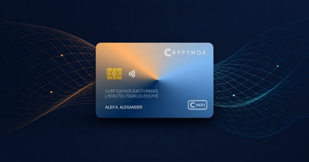 C-WaaS smart card with a lattice pattern representing post-quantum cryptography